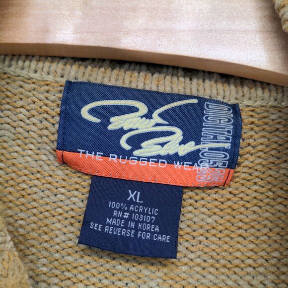 The Rugged Wear Men's 1/4 Zip Knit Sweater Brown Ombre XL Long Sleeve Acrylic - Picture 8 of 11